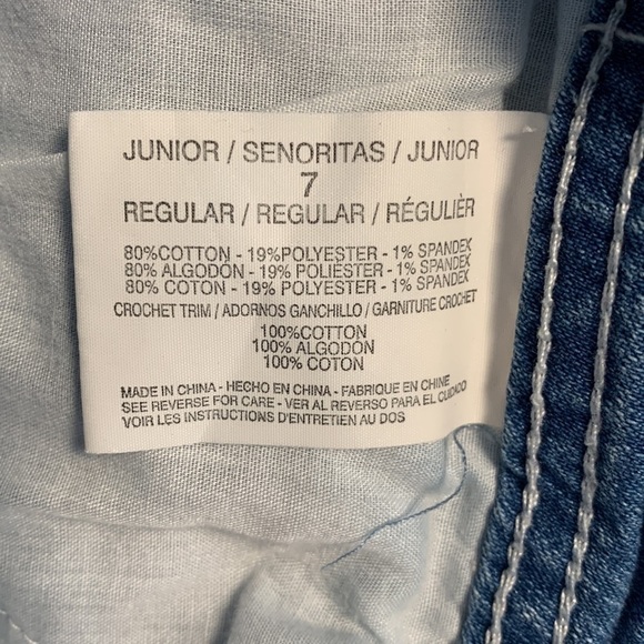 Lei Acid Wash Denim Lace Trim Cut Off Jean Shorts Vintage - Picture 3 of 8